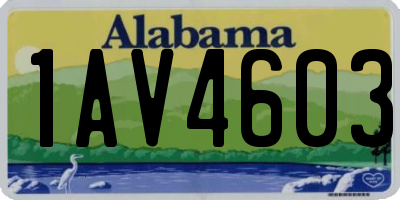 AL license plate 1AV4603