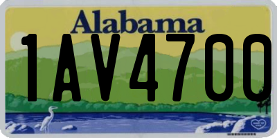 AL license plate 1AV4700