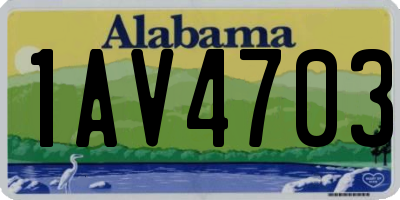 AL license plate 1AV4703