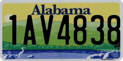 AL license plate 1AV4838