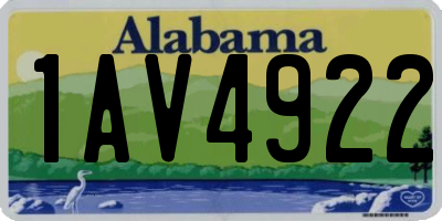 AL license plate 1AV4922