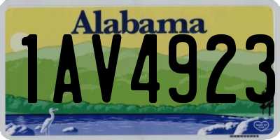 AL license plate 1AV4923