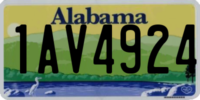 AL license plate 1AV4924
