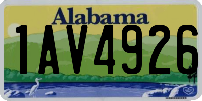 AL license plate 1AV4926