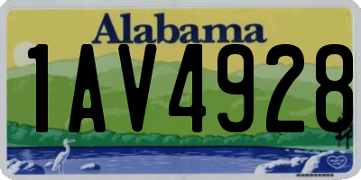 AL license plate 1AV4928