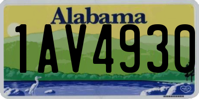 AL license plate 1AV4930