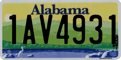 AL license plate 1AV4931