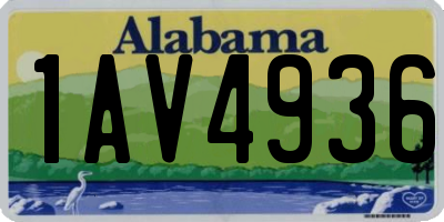 AL license plate 1AV4936