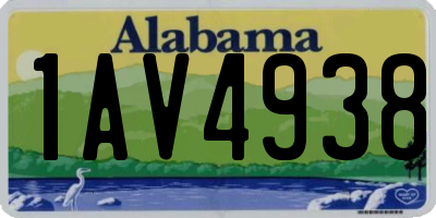 AL license plate 1AV4938