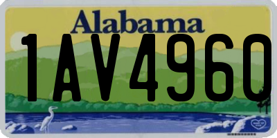 AL license plate 1AV4960
