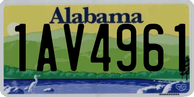 AL license plate 1AV4961