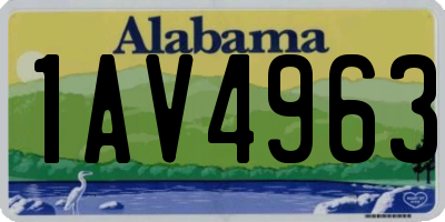 AL license plate 1AV4963