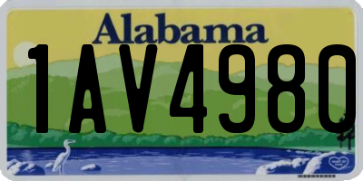 AL license plate 1AV4980