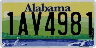 AL license plate 1AV4981