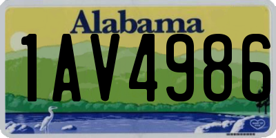 AL license plate 1AV4986