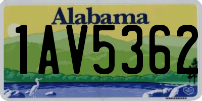 AL license plate 1AV5362