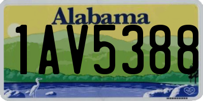 AL license plate 1AV5388