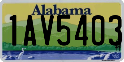AL license plate 1AV5403