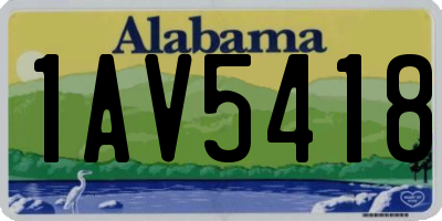 AL license plate 1AV5418