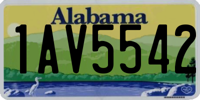 AL license plate 1AV5542