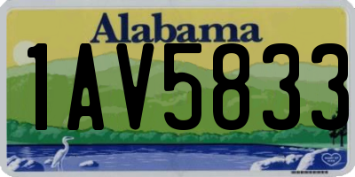 AL license plate 1AV5833