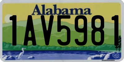 AL license plate 1AV5981