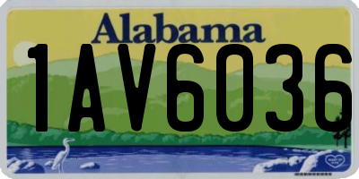 AL license plate 1AV6036