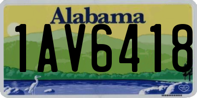 AL license plate 1AV6418