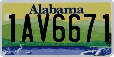AL license plate 1AV6671