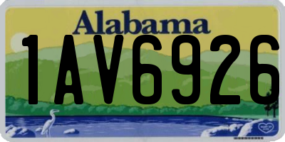 AL license plate 1AV6926