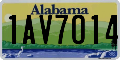 AL license plate 1AV7014