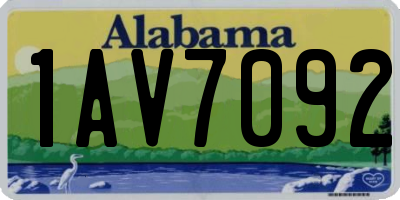 AL license plate 1AV7092