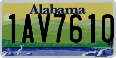 AL license plate 1AV7610
