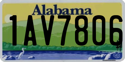 AL license plate 1AV7806