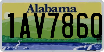 AL license plate 1AV7860