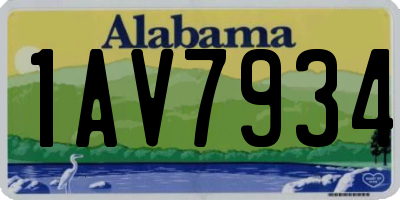 AL license plate 1AV7934