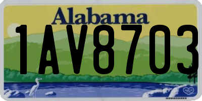 AL license plate 1AV8703