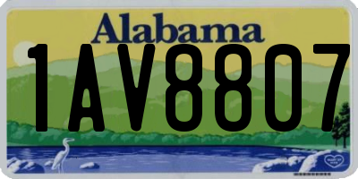 AL license plate 1AV8807