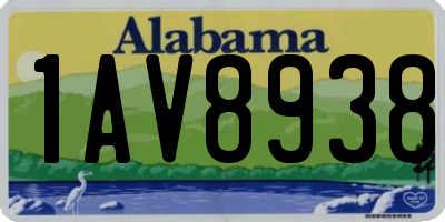 AL license plate 1AV8938