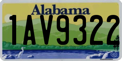 AL license plate 1AV9322