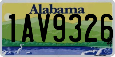 AL license plate 1AV9326