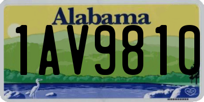 AL license plate 1AV9810