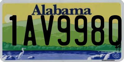 AL license plate 1AV9980