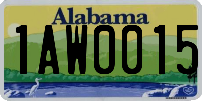 AL license plate 1AW0015