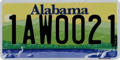 AL license plate 1AW0021