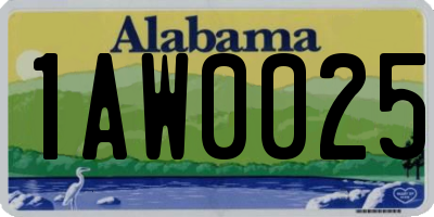 AL license plate 1AW0025