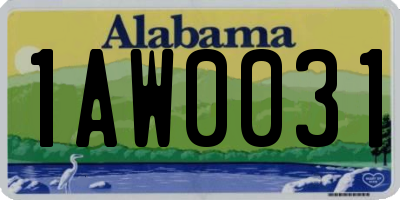 AL license plate 1AW0031