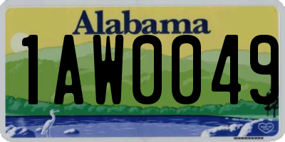 AL license plate 1AW0049