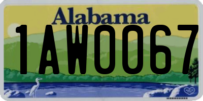 AL license plate 1AW0067