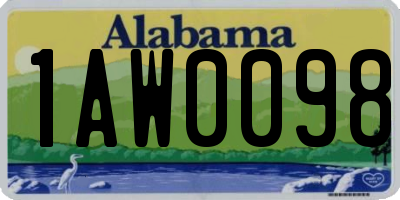 AL license plate 1AW0098